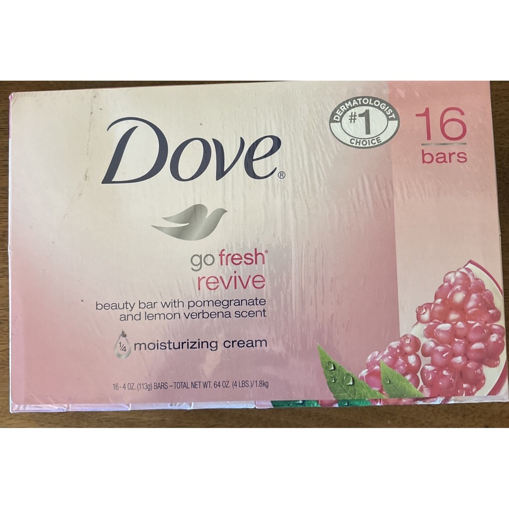 16 BARS Dove Go Fresh Revive Bar Soap Pomegranate & Lemon Verbena 4.25 oz Bar